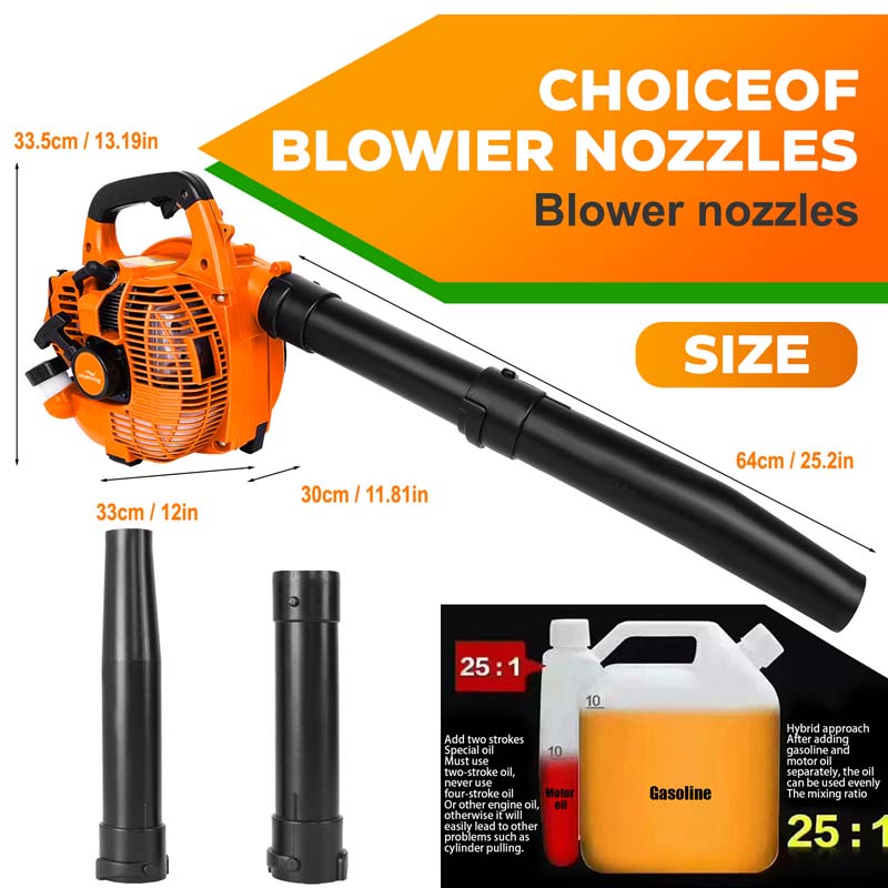 26CC 2-Stroke 380CFM 180MPH Gas-Powered Handheld Leaf Blower