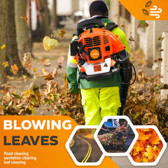 52CC 2-Stroke 550CFM 205MPH Gas-Powered Backpack Leaf Blower