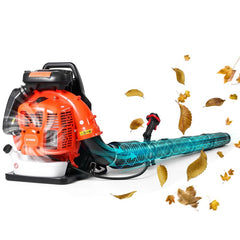 75.6CC 2-Stroke 912 CFM 206 MPH 49N Backpack Leaf Blower Gas Powered with Commercial-Grade 2-Stage Air Filter