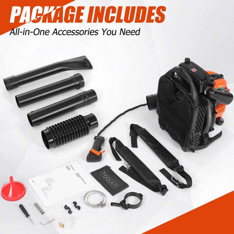 75.6CC 4-Stroke 706CFM 206MPH Gas-Powered Backpack Leaf Blower