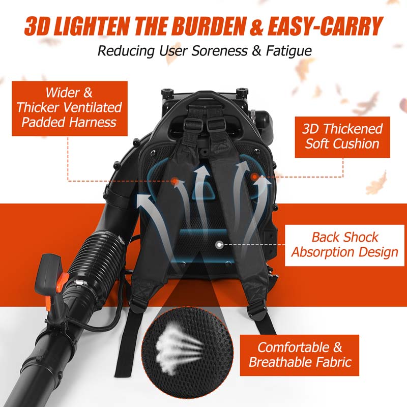 75.6CC 4-Stroke 706CFM 206MPH Gas-Powered Backpack Leaf Blower