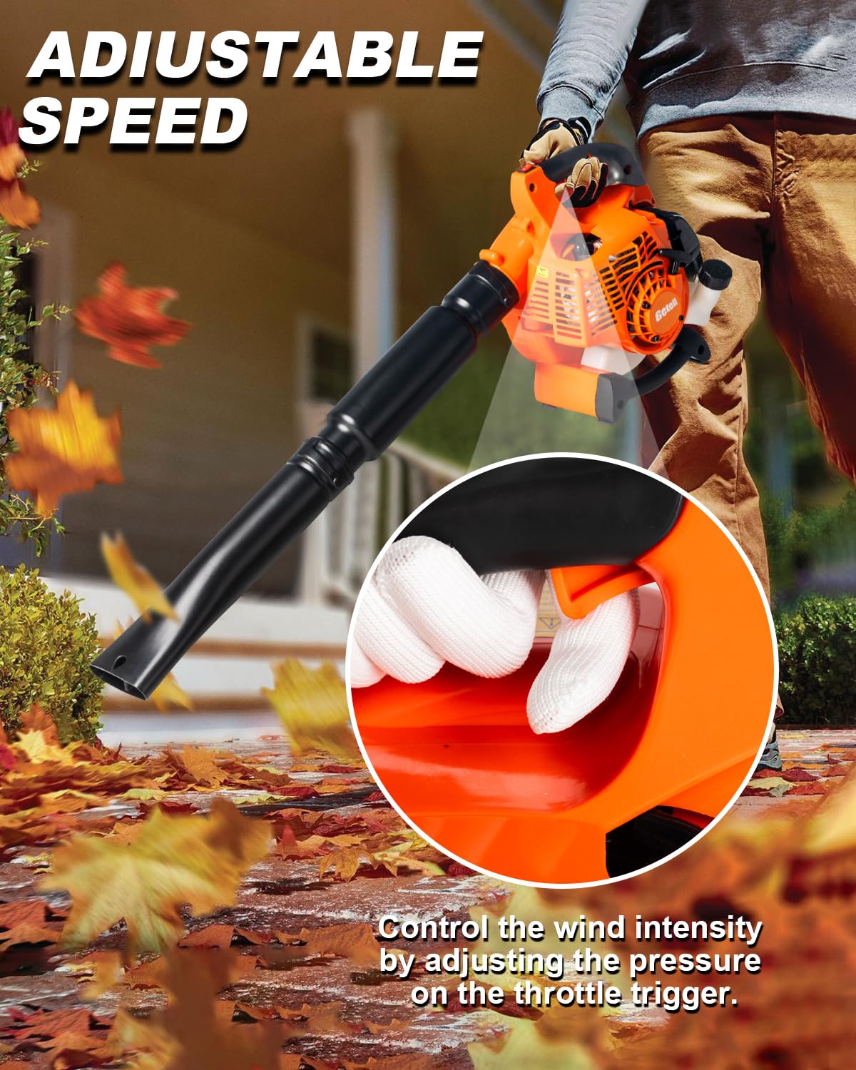 Upgraded 26CC 2-Stroke 380CFM 180MPH Gas-Powered Handheld Leaf Blower