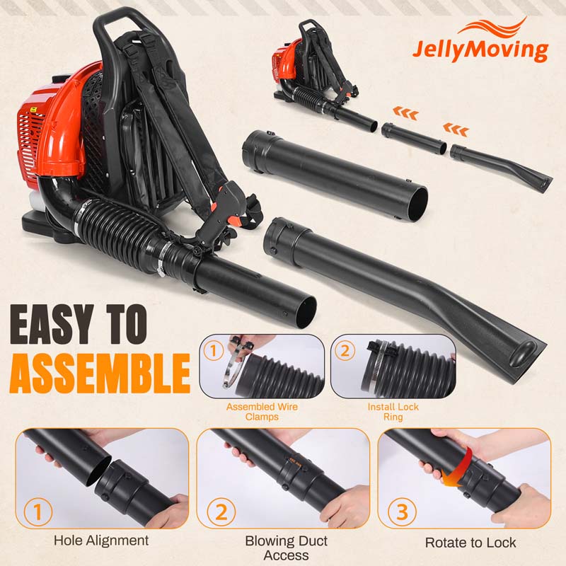 Upgraded 63CC 2-Stroke 665CFM 205MPH Gas-Powered Backpack Leaf Blower