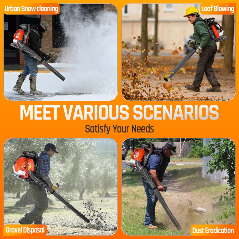 Upgraded 65CC 2-Stroke 850CFM 230MPH Gas Backpack Leaf Blower | JellyMoving
